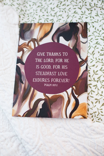 Psalm 107:1 Art Print