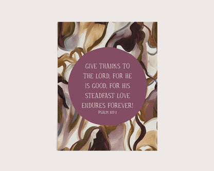 Psalm 107:1 Art Print