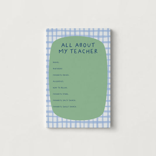 All About My Teacher Blue - Digital Download