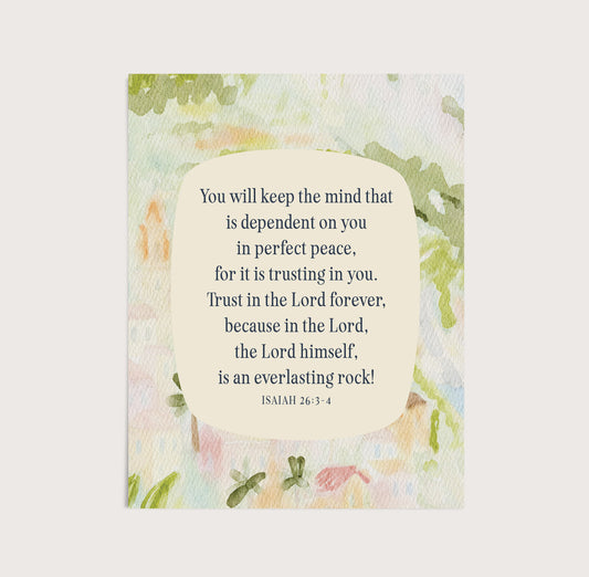 Isaiah 26:3-4 Art Print